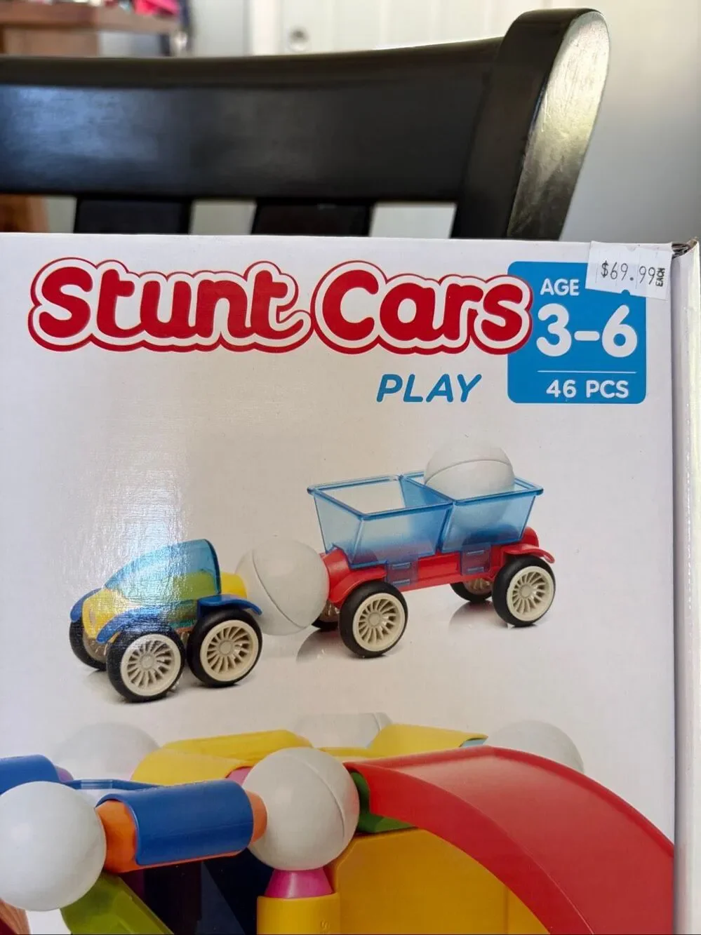 SmartMax Stunt Cars 46pc Magnetic Building Set STEM Toy Ages 3-6